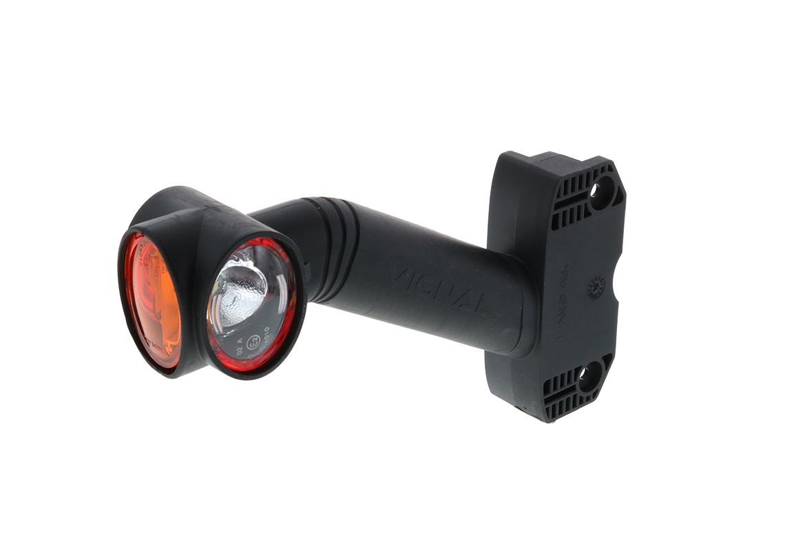 Feu de gabarit LED droit 12/24V cristal + rouge + ambre 